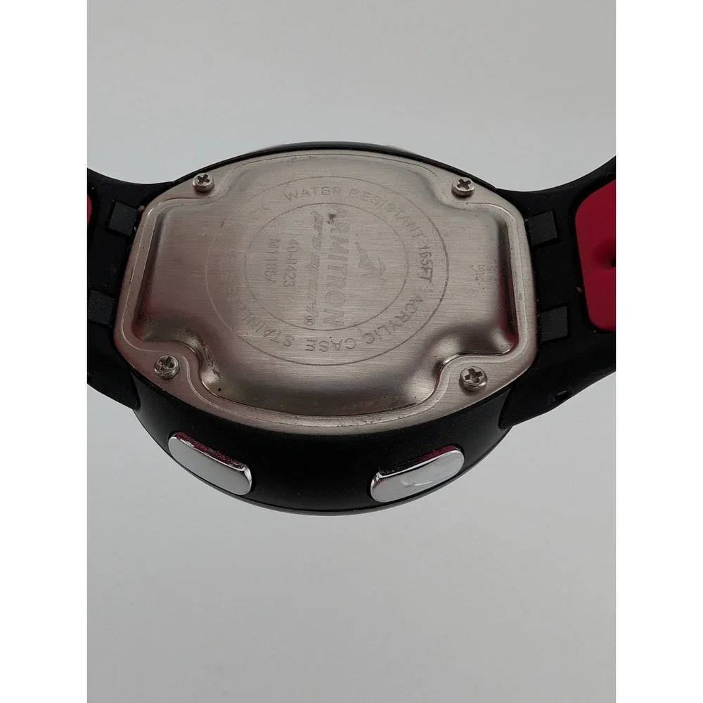 Armitron Pro Sport Digital Watch 43mm‎ Case Black/Red Silicone Band- New Battery